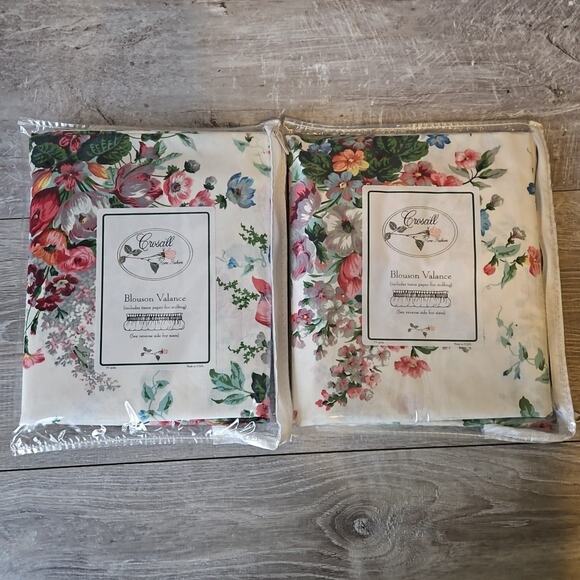 Set of 2 Croscill English Garden Blouson Valance 88 x 15 Style #4484 New USA